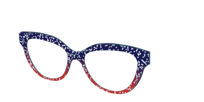 The Navy to Scarlet Gradient with Star Glitter