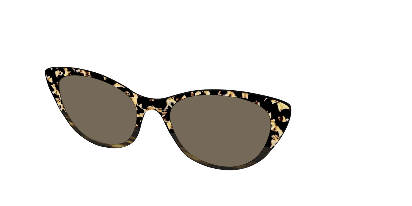 The Polarized Caramel Tortoise Horn Split Sun Top