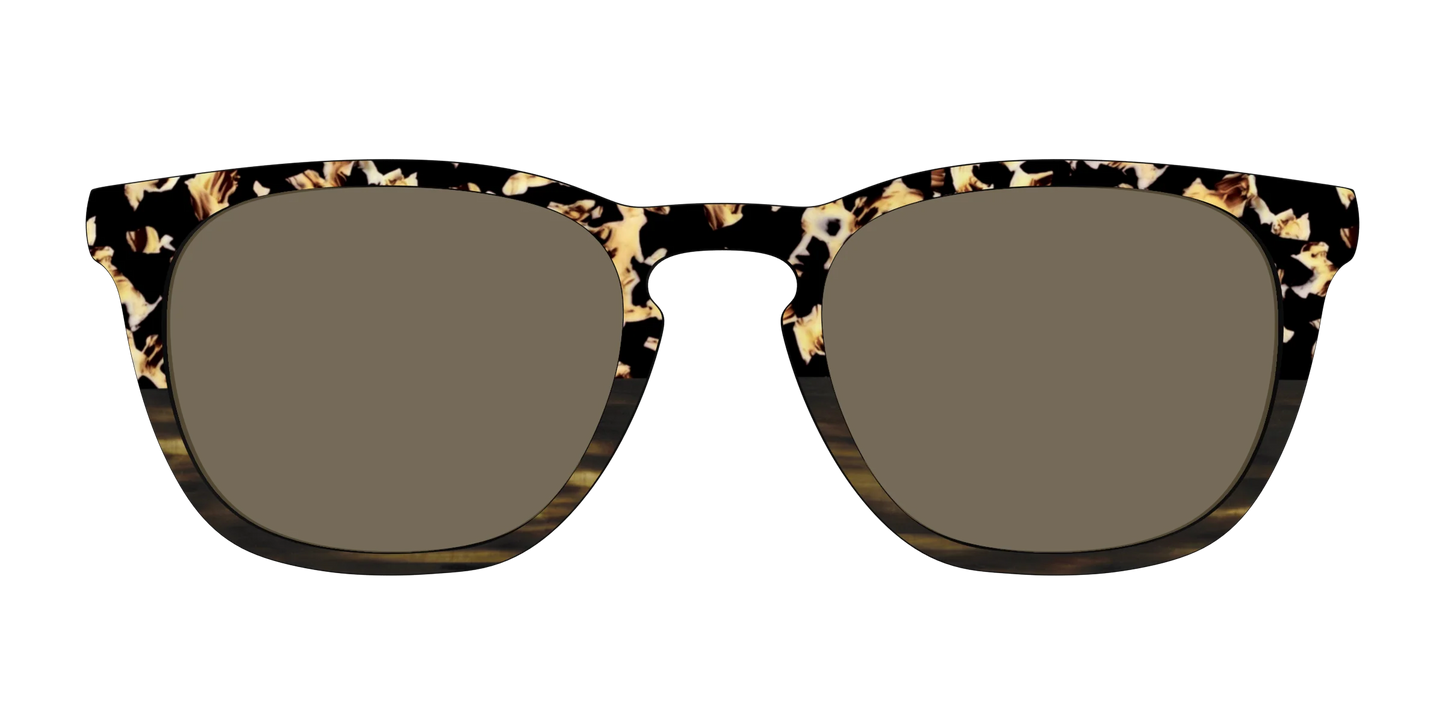 The Polarized Caramel Tortoise Horn Split Sun Top