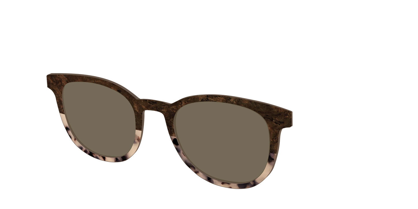The Polarized Dark Oak Tortoise Split Sun Top