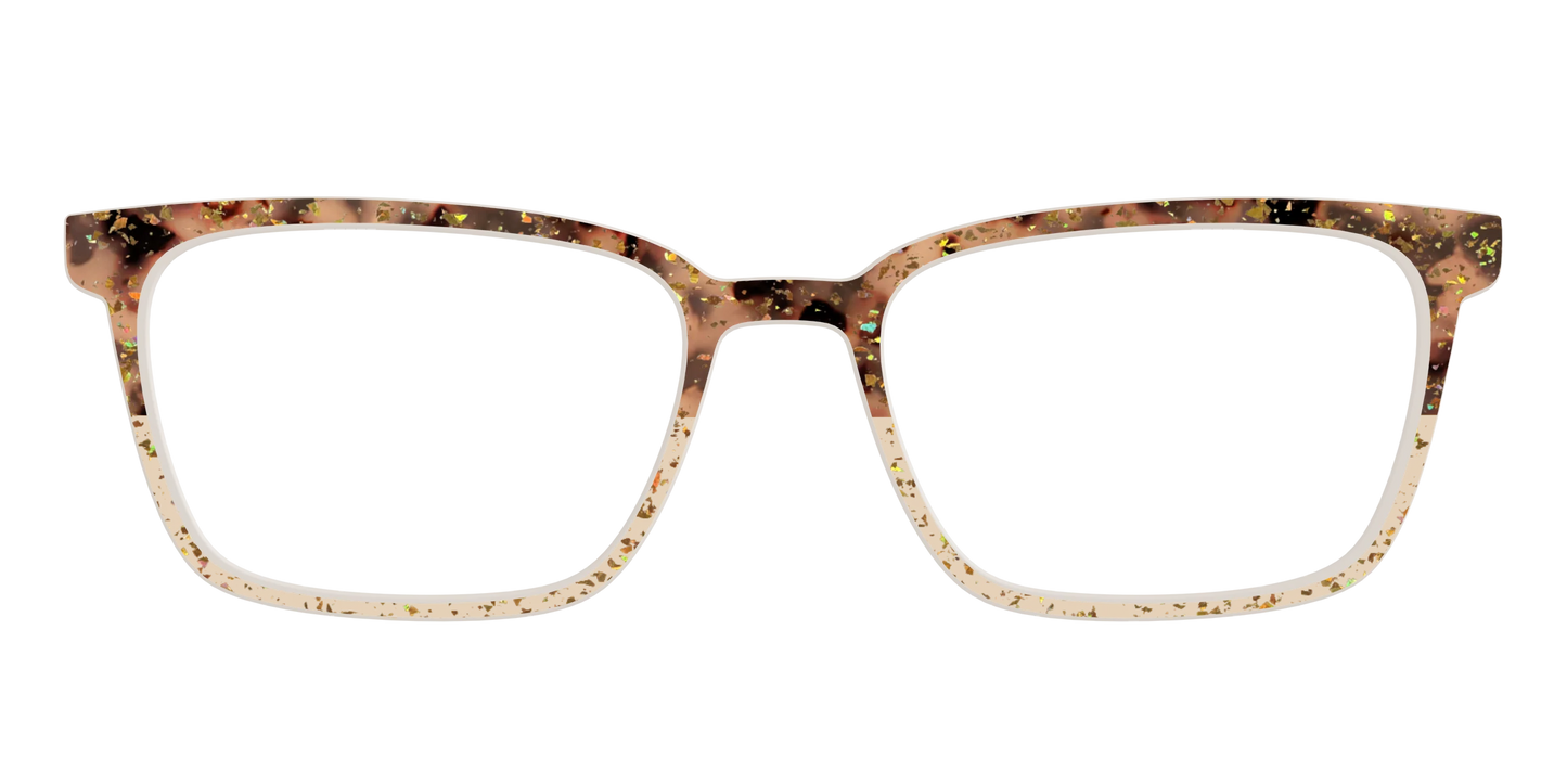 The Khaki Tortoise Crystal Split with Gold Flakes