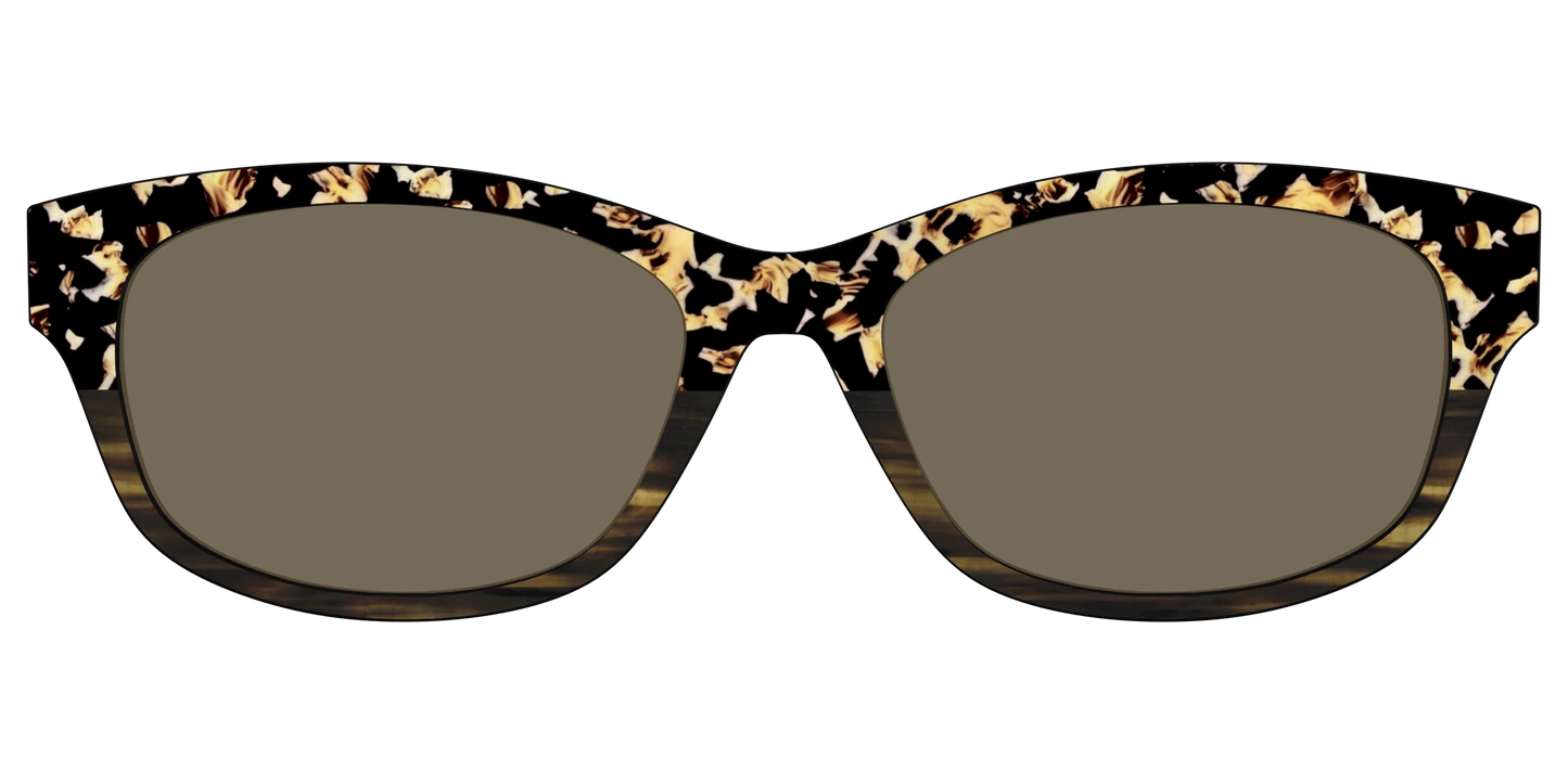 The Polarized Caramel Tortoise Horn Split Sun Top