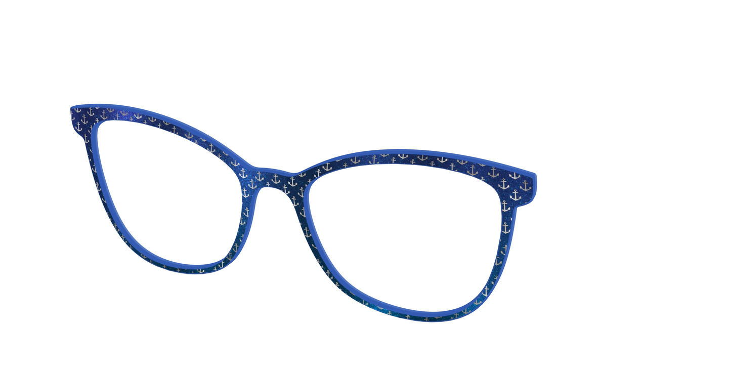 The Blue Shimmer with Silver Foil Anchors