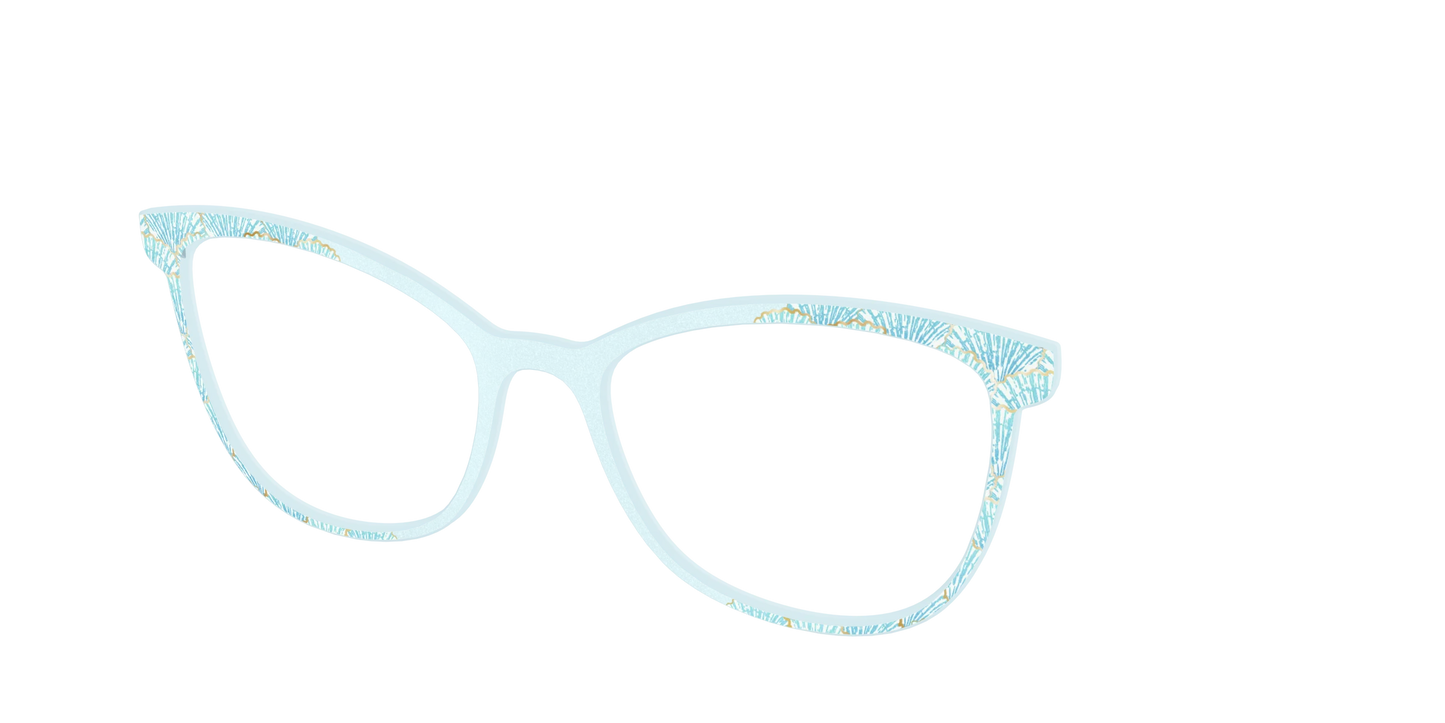 The Aquamarine Shells Shimmer with Gold Foil