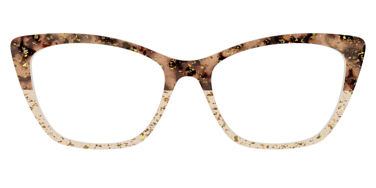 The Khaki Tortoise Crystal Split with Gold Flakes