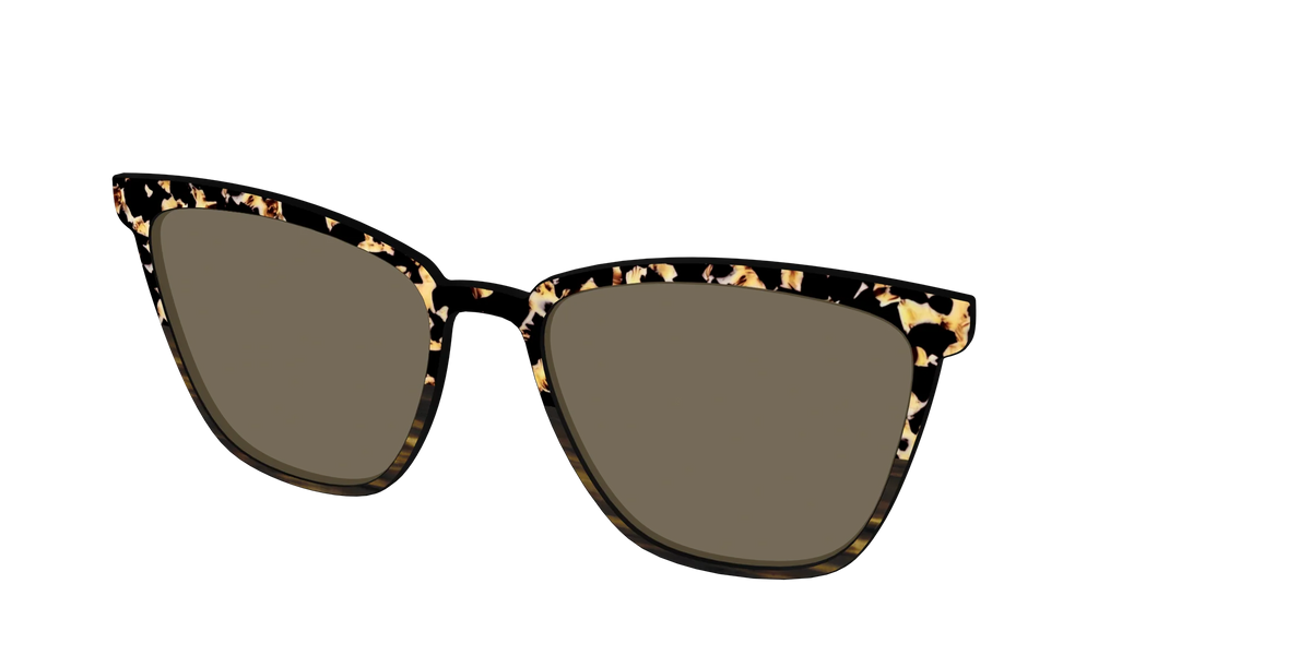 The Polarized Caramel Tortoise Horn Split Sun Top