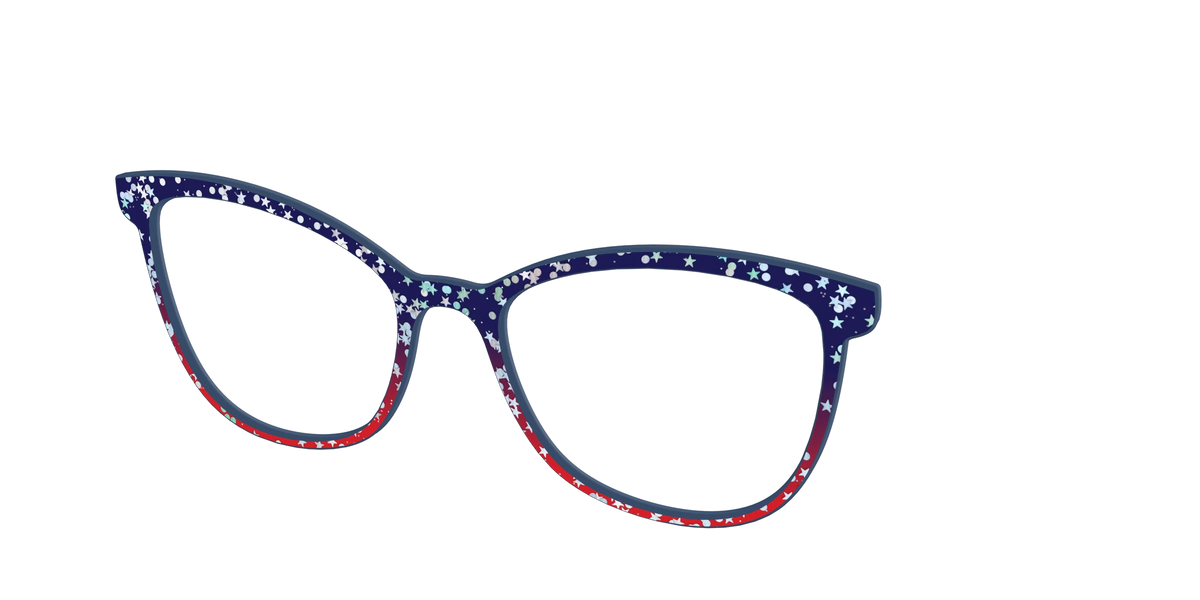 The Navy to Scarlet Gradient with Star Glitter