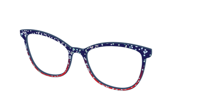 The Navy to Scarlet Gradient with Star Glitter