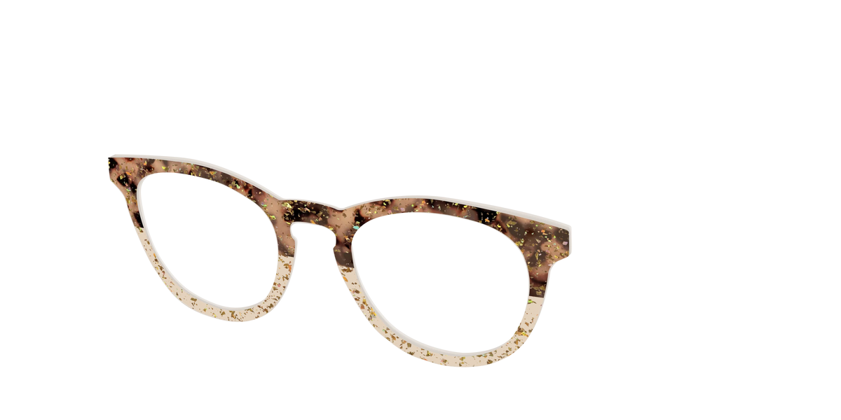 The Khaki Tortoise Crystal Split with Gold Flakes