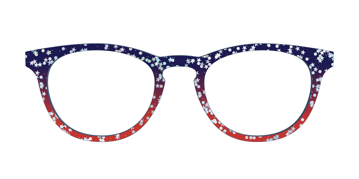 The Navy to Scarlet Gradient with Star Glitter