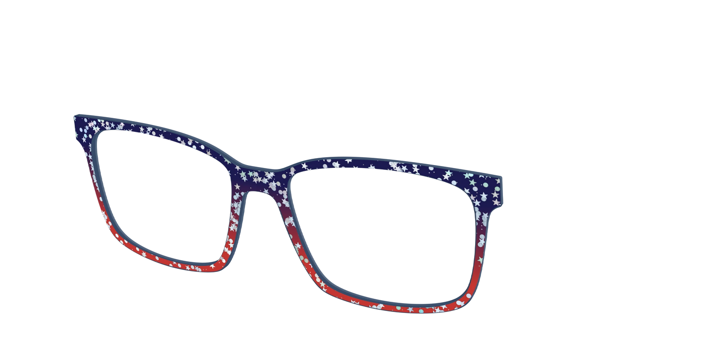The Navy to Scarlet Gradient with Star Glitter