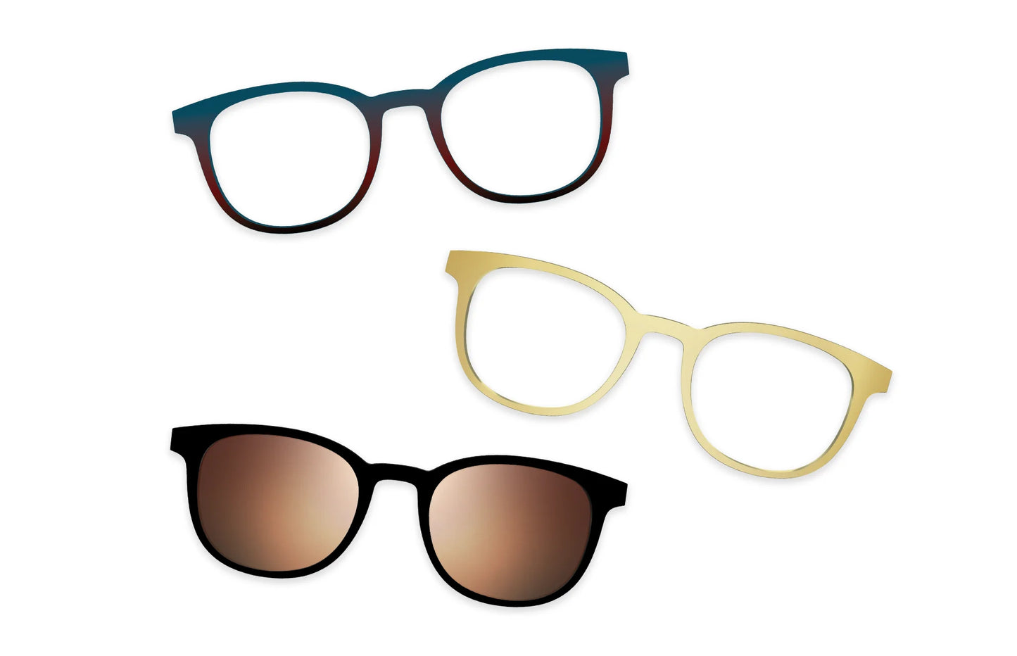 Tortoise Acetate Gold Metal - Set