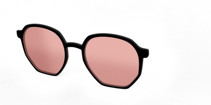 The Black With Coral Pink Lens