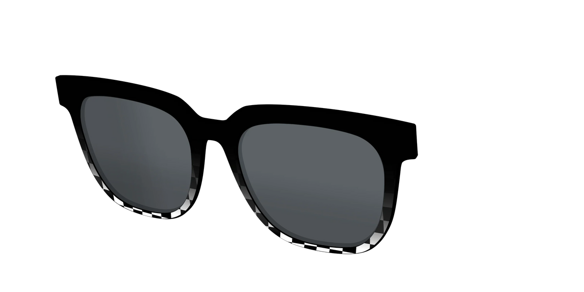 The Polarized Checkerboard Fade Sun Top