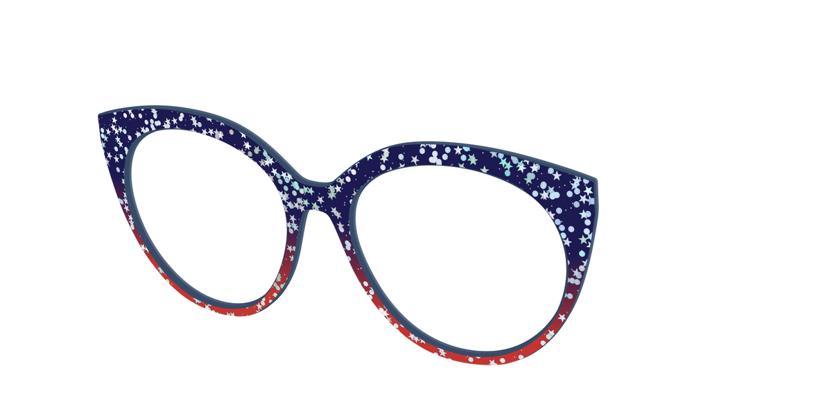 The Navy to Scarlet Gradient with Star Glitter