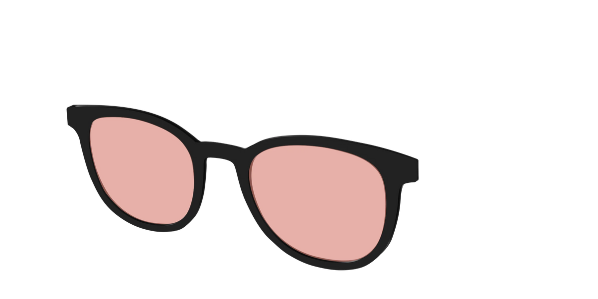The Black With Coral Pink Lens