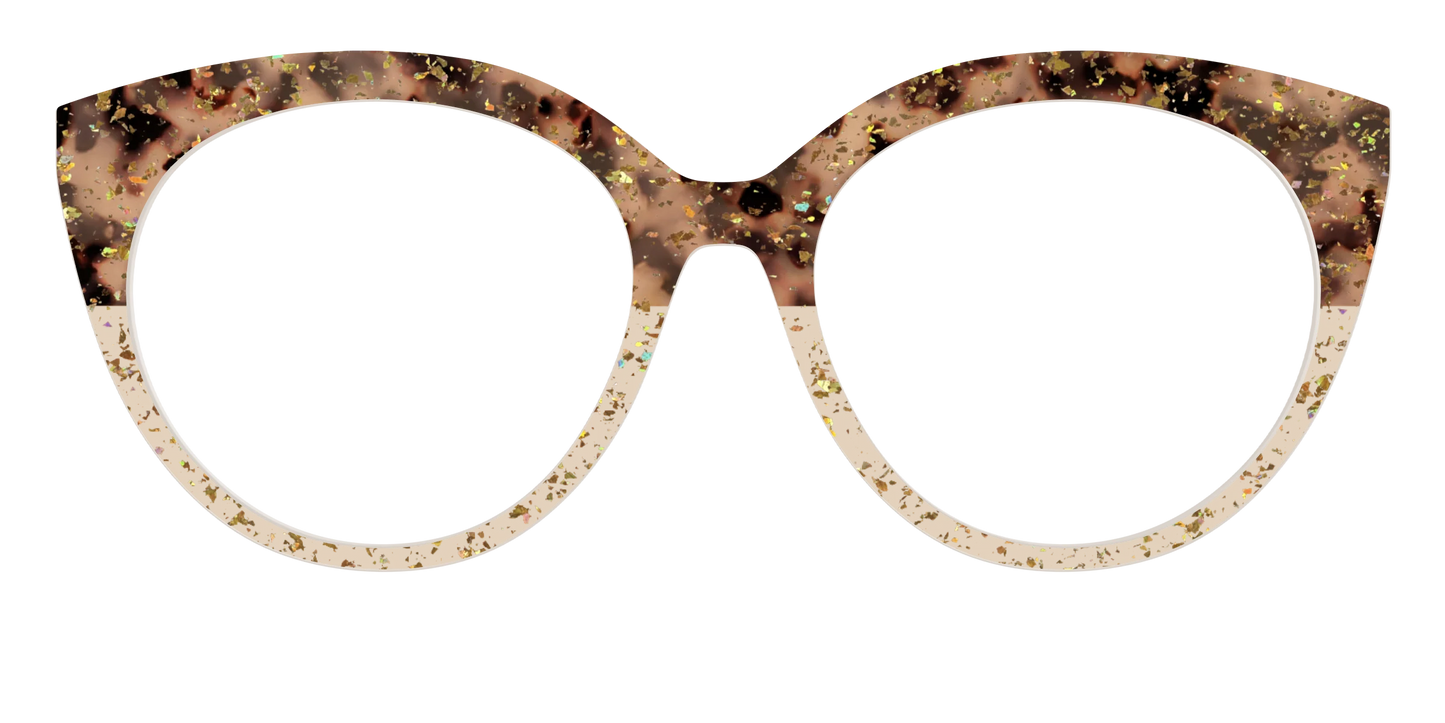 The Khaki Tortoise Crystal Split with Gold Flakes