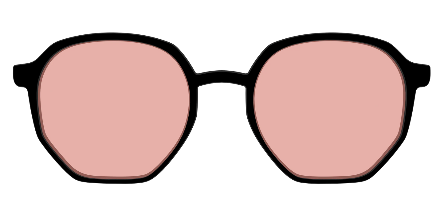 The Black With Coral Pink Lens