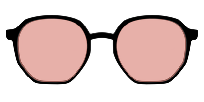 The Black With Coral Pink Lens