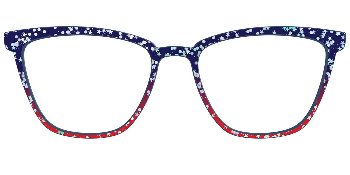 The Navy to Scarlet Gradient with Star Glitter