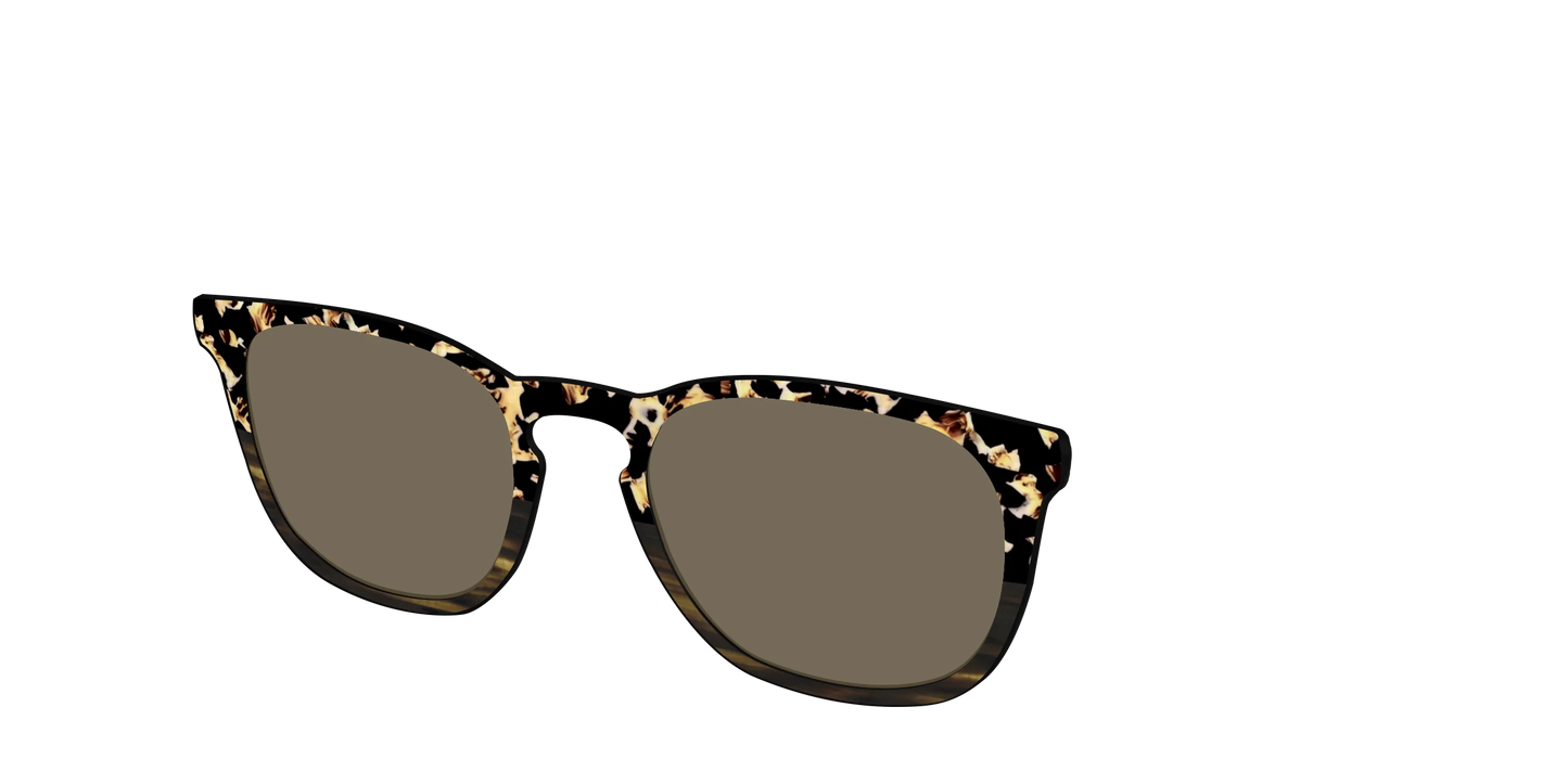 The Polarized Caramel Tortoise Horn Split Sun Top