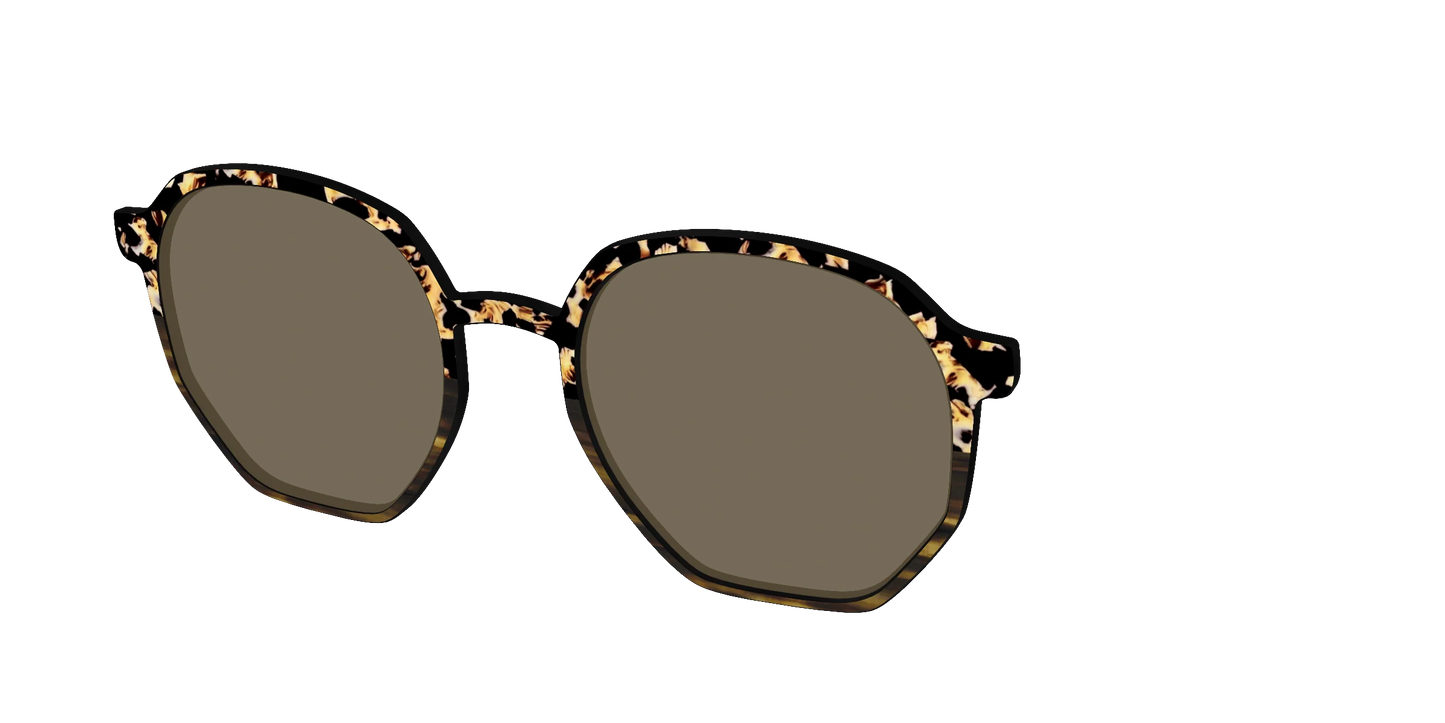 The Polarized Caramel Tortoise Horn Split Sun Top