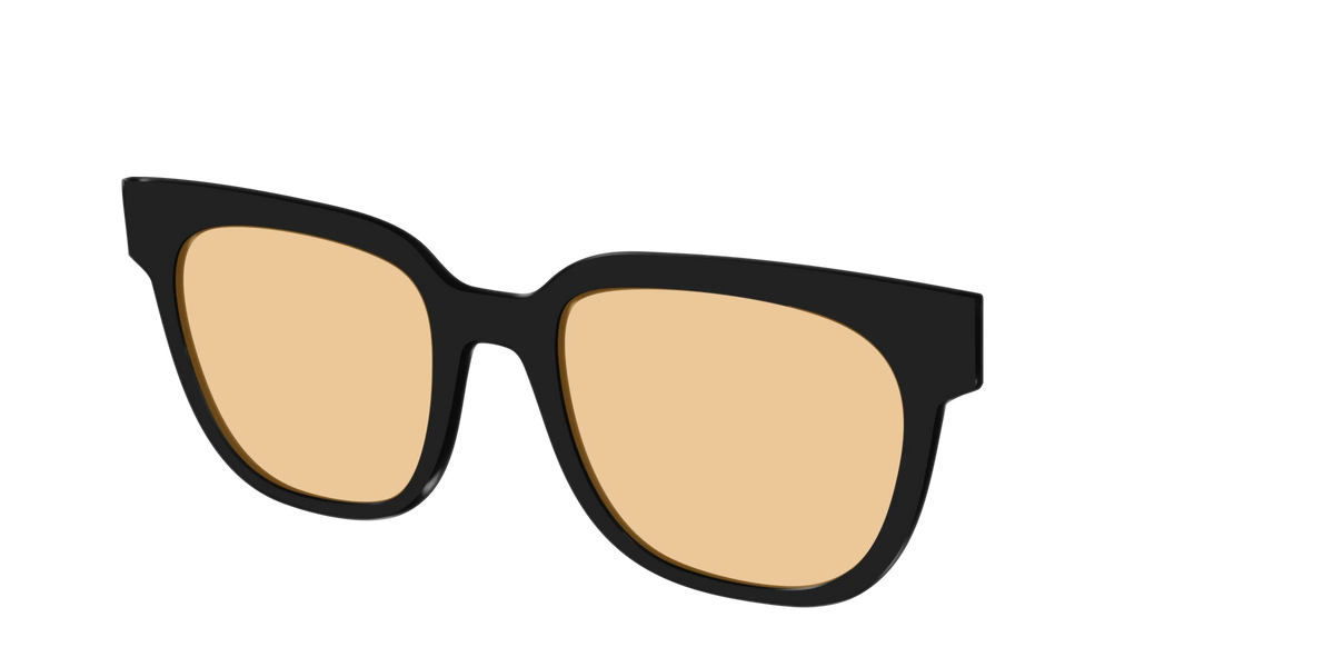 The Black With Umber Brown Lens