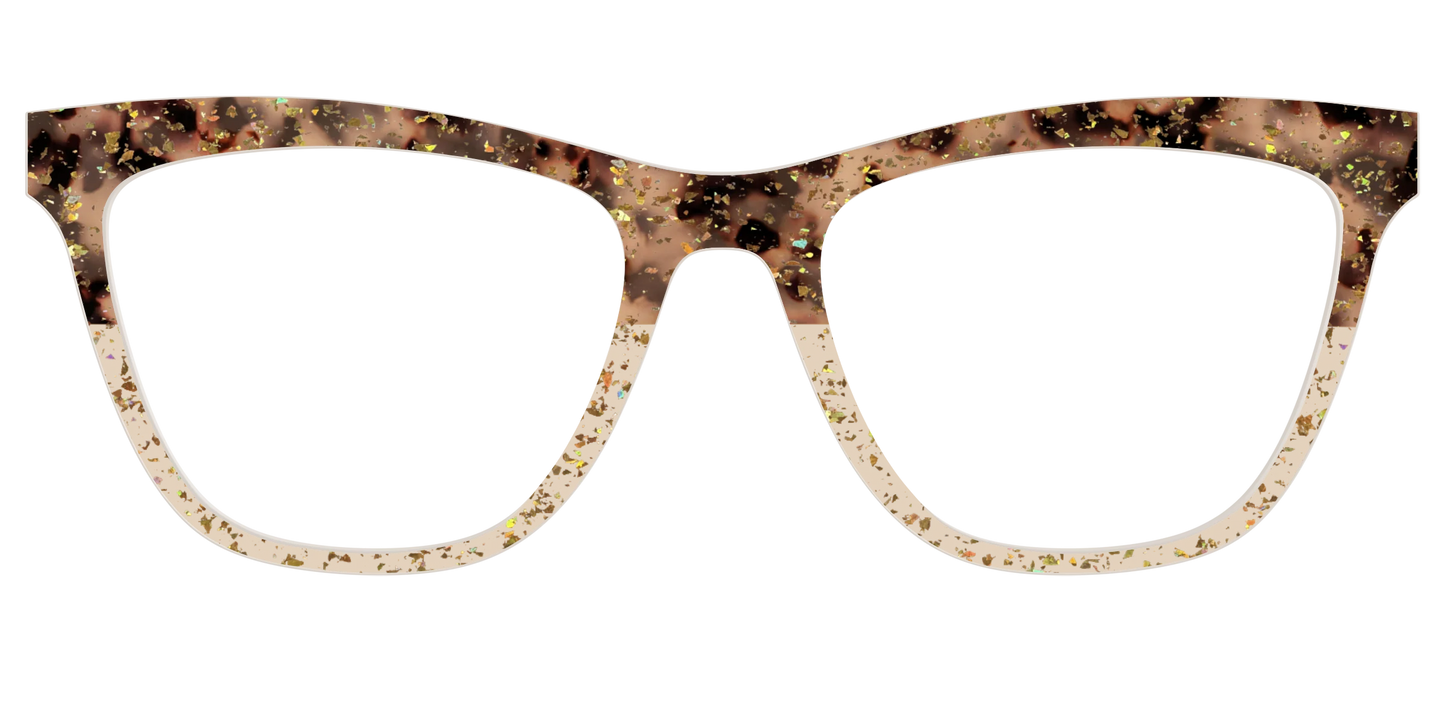 The Khaki Tortoise Crystal Split with Gold Flakes