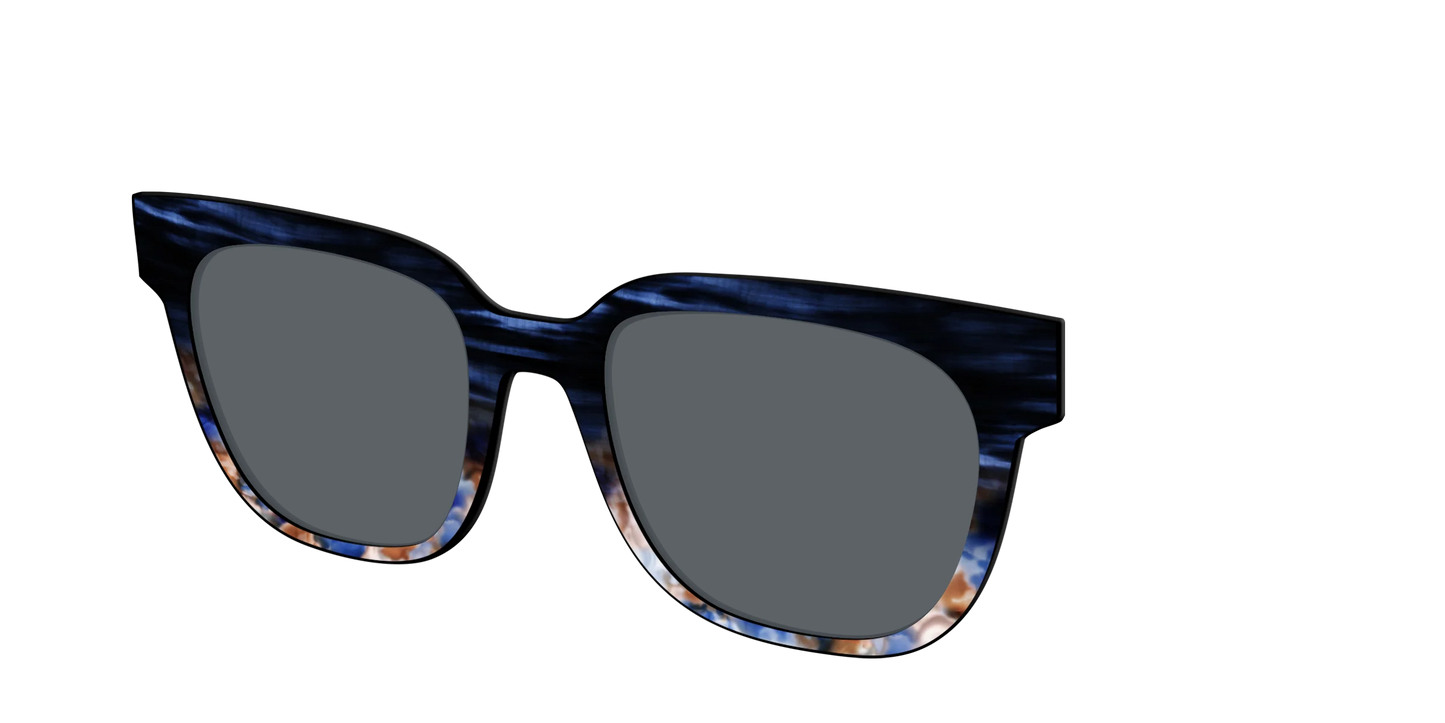 The Polarized Blue Horn Tortoise Sun Top