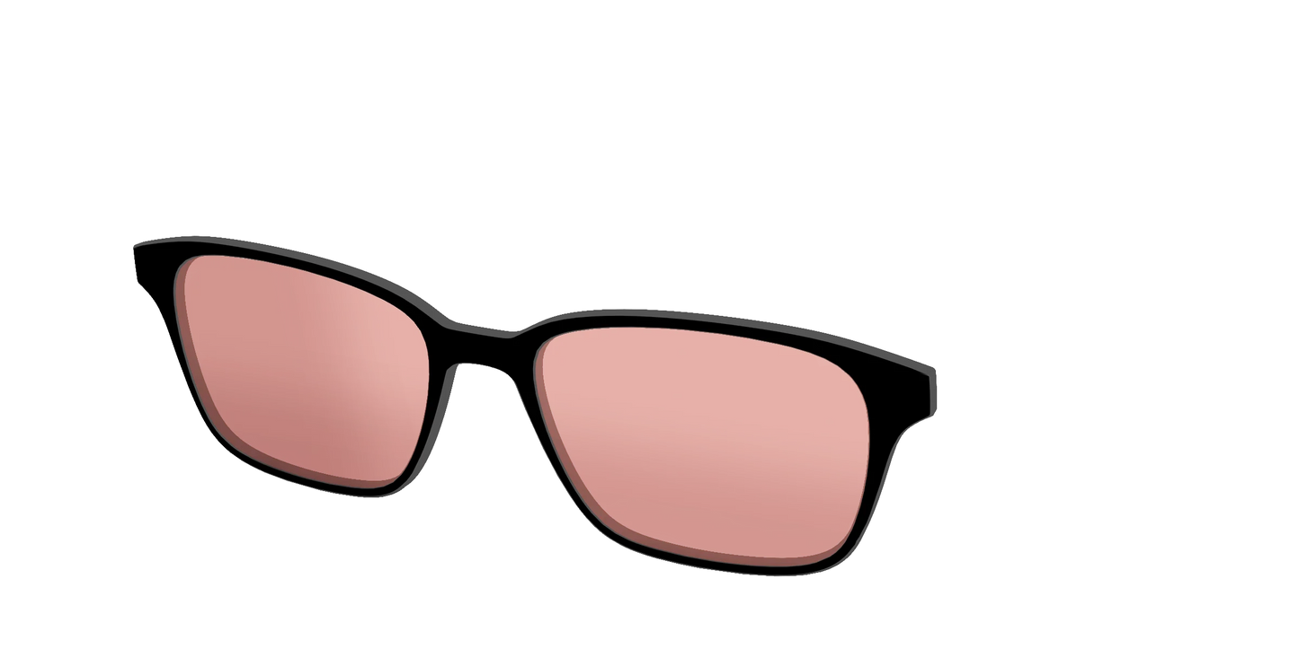 The Black With Coral Pink Lens
