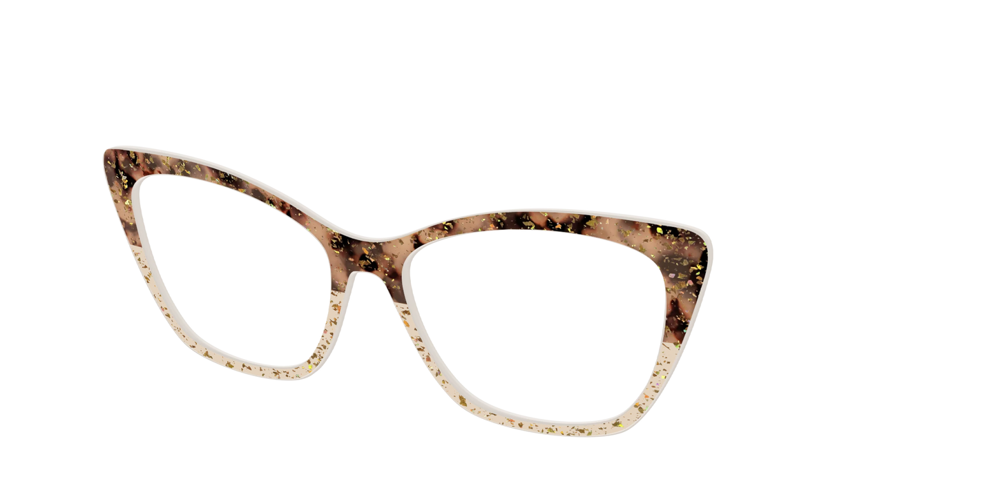 The Khaki Tortoise Crystal Split with Gold Flakes