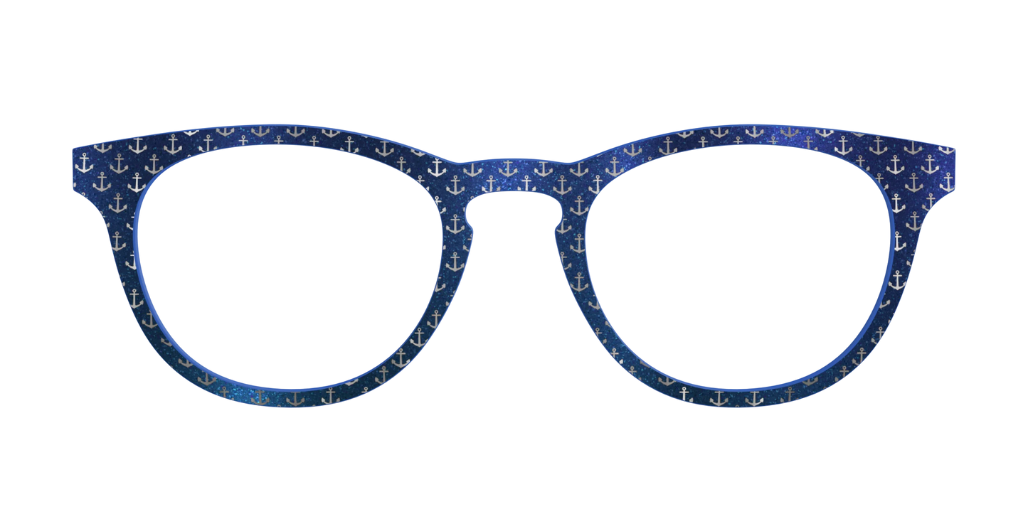 The Blue Shimmer with Silver Foil Anchors