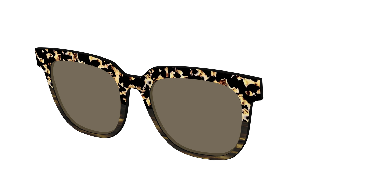 The Polarized Caramel Tortoise Horn Split Sun Top