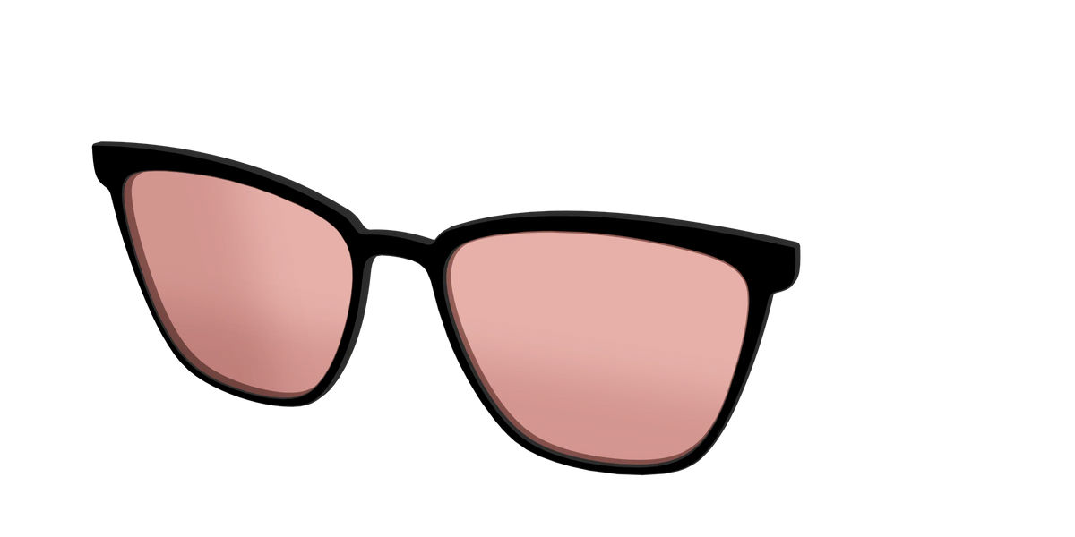 The Black With Coral Pink Lens