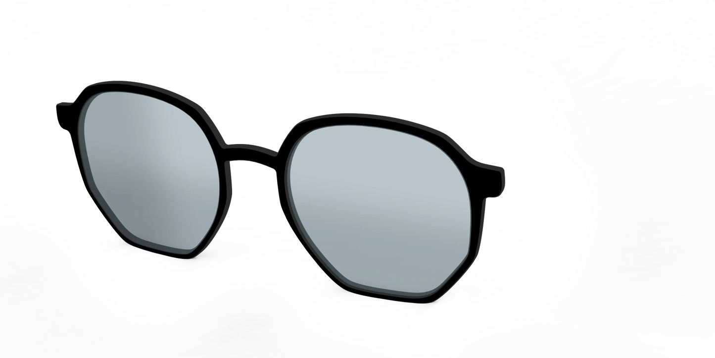 The Black With Slate Blue Lens
