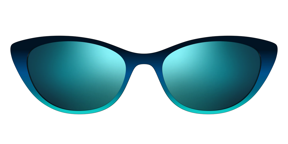 The Polarized Royal Blue to Seafoam Gradient Sun Top