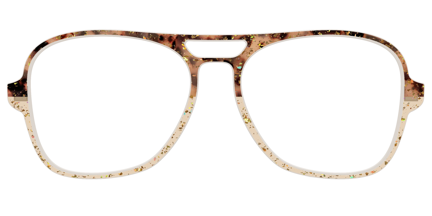 The Khaki Tortoise Crystal Split with Gold Flakes