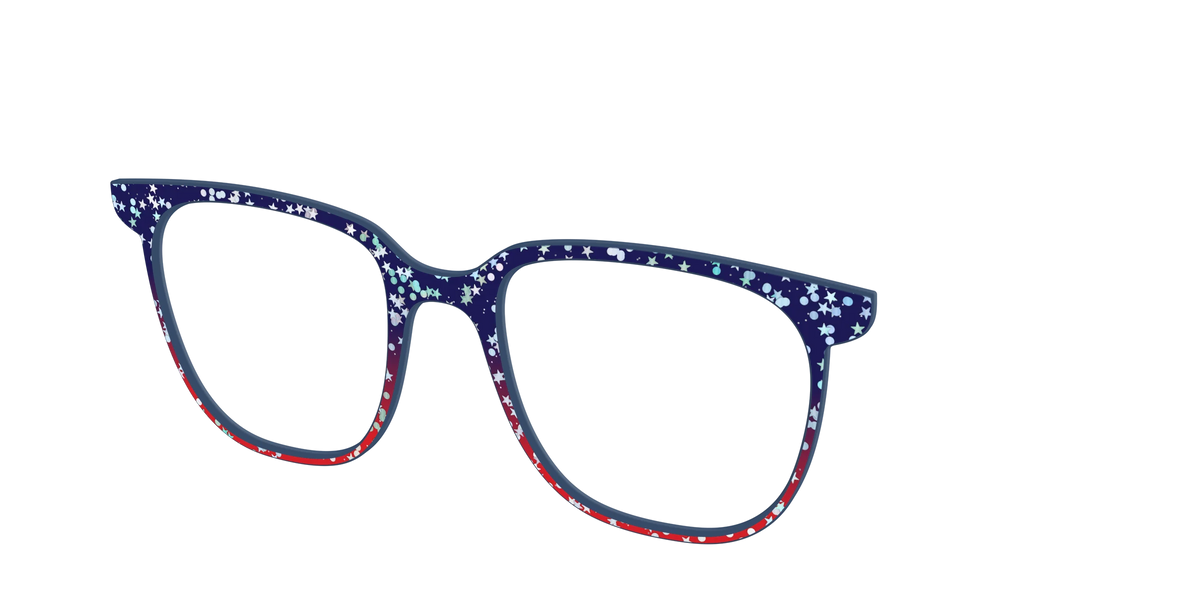 The Navy to Scarlet Gradient with Star Glitter