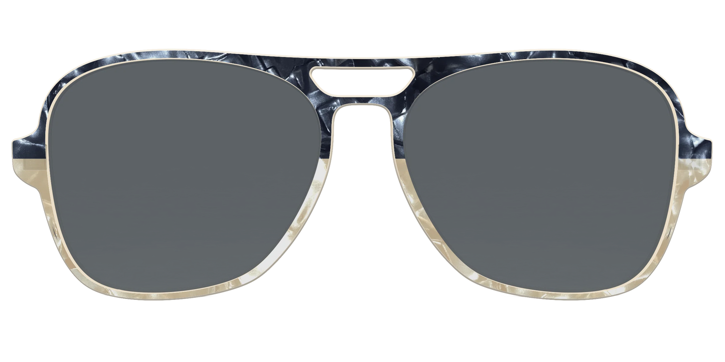 The Polarized Navy to Taupe Pearl Split Sun Top