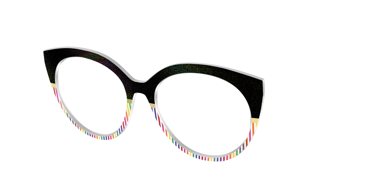 The Chic Pride Stripes Crystal with Gold Foil