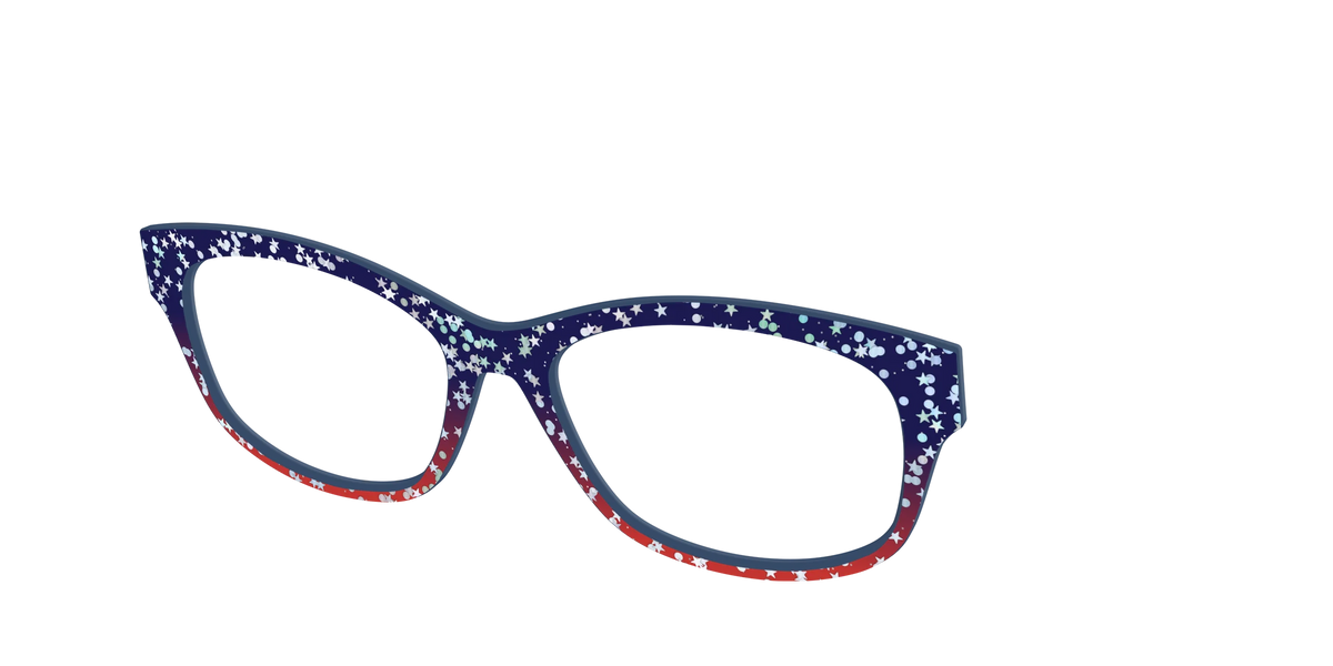 The Navy to Scarlet Gradient with Star Glitter