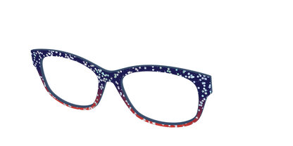 The Navy to Scarlet Gradient with Star Glitter