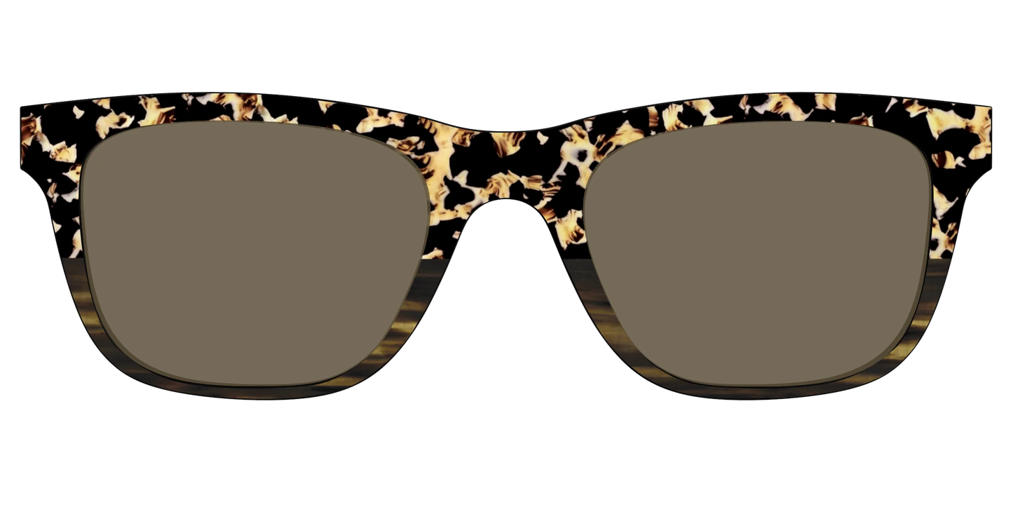 The Polarized Caramel Tortoise Horn Split Sun Top