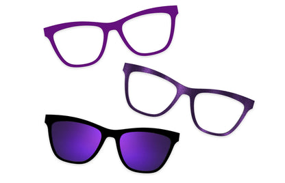 Purple Confetti Tortoise Gold Metal - Set