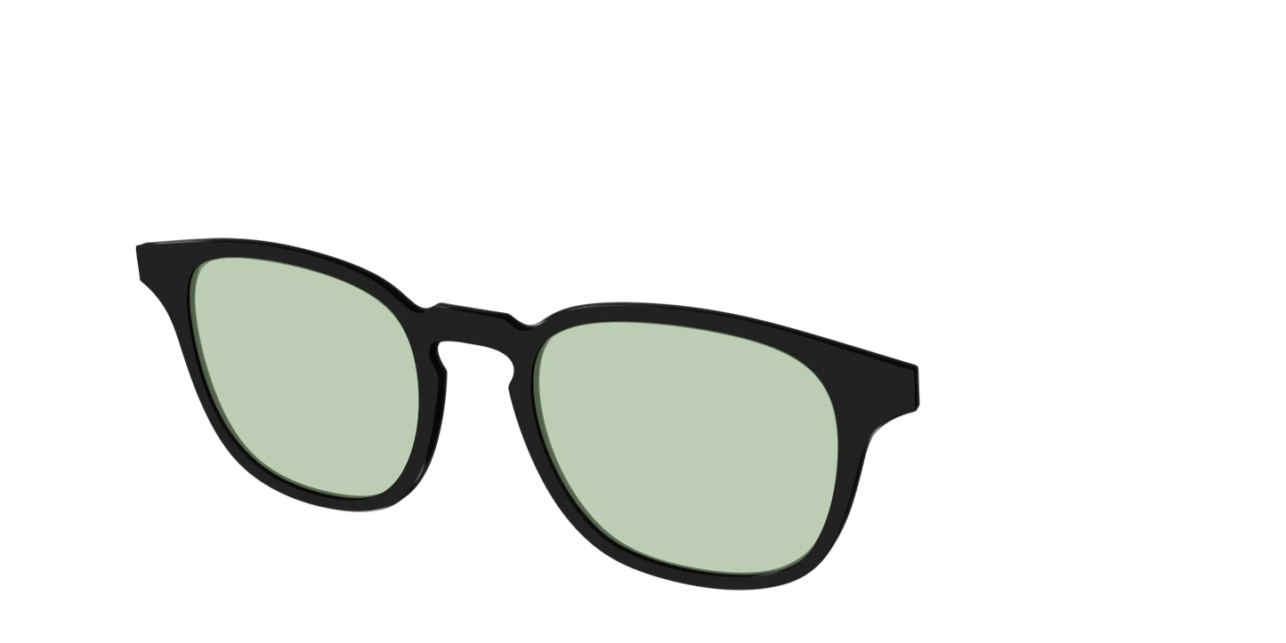 The Black With Sage Green Lens