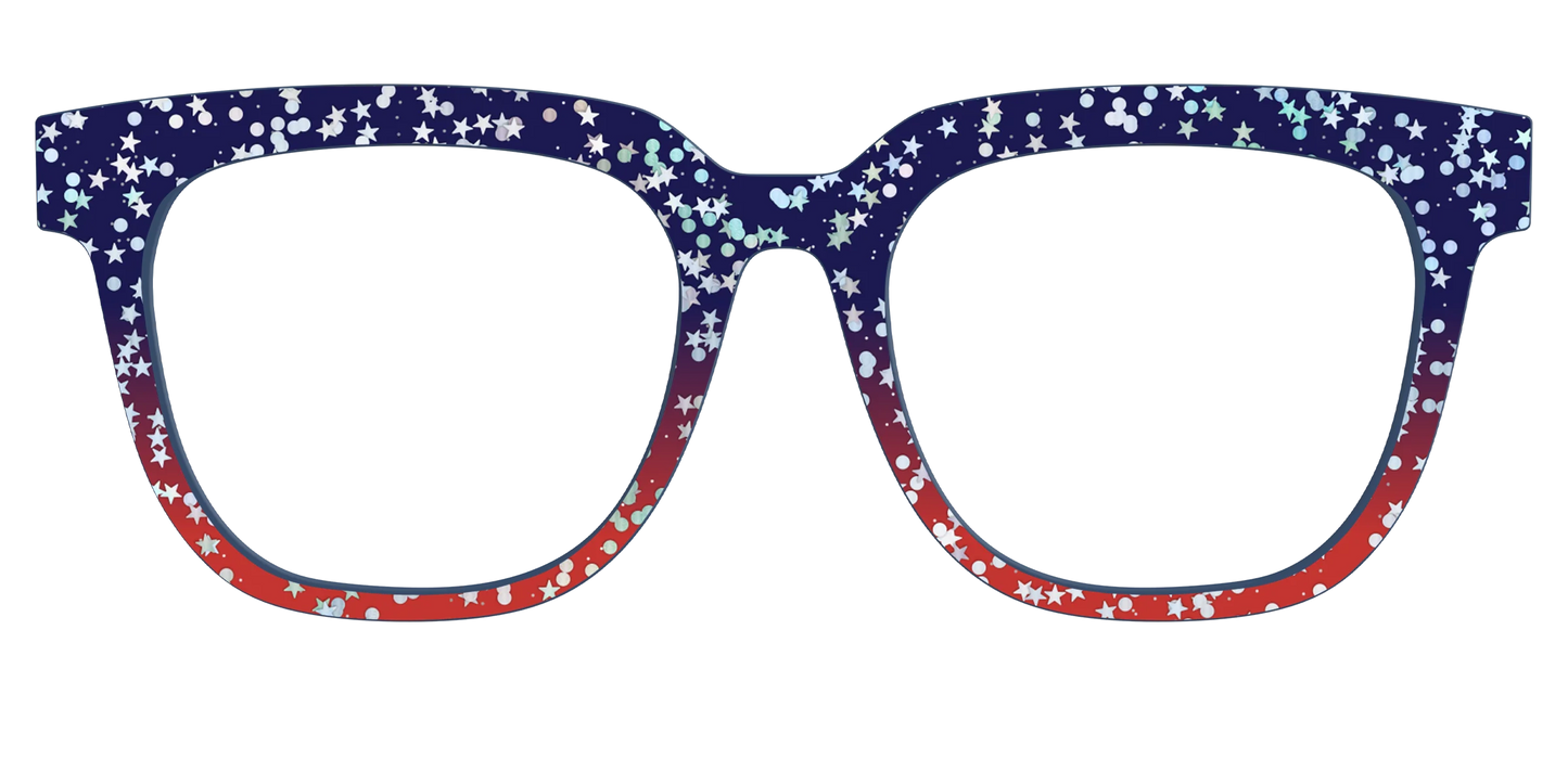 The Navy to Scarlet Gradient with Star Glitter