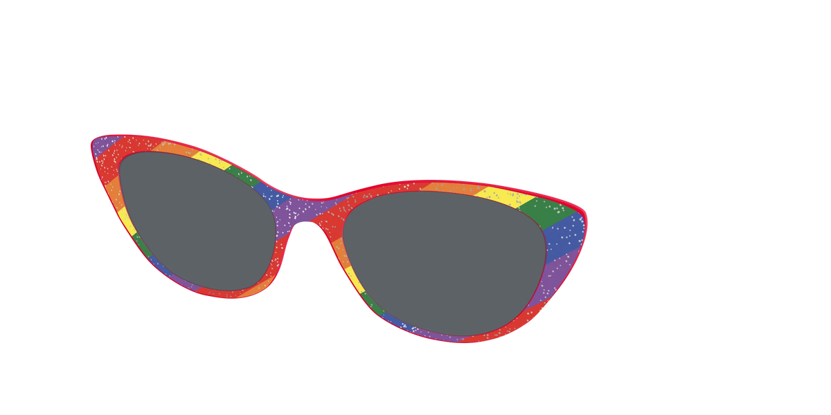 The Polarized Traditional Pride Flag Glitter Sun Top
