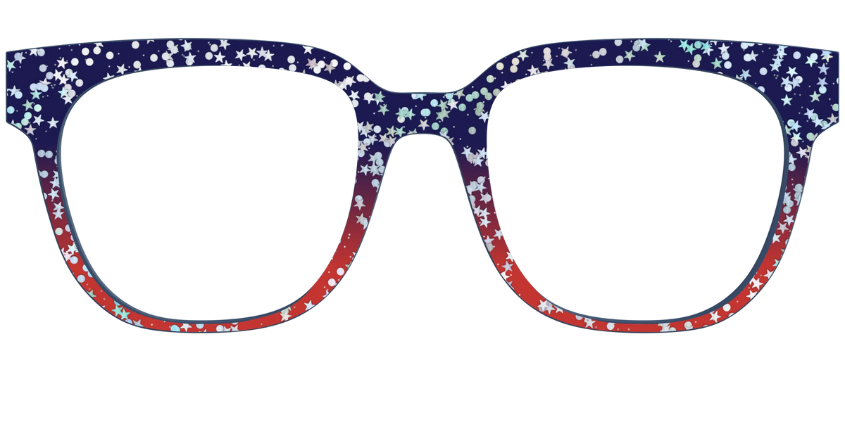 The Navy to Scarlet Gradient with Star Glitter