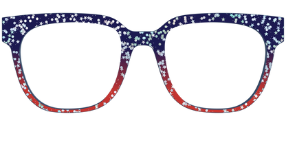 The Navy to Scarlet Gradient with Star Glitter