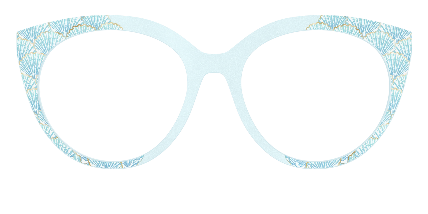 The Aquamarine Shells Shimmer with Gold Foil